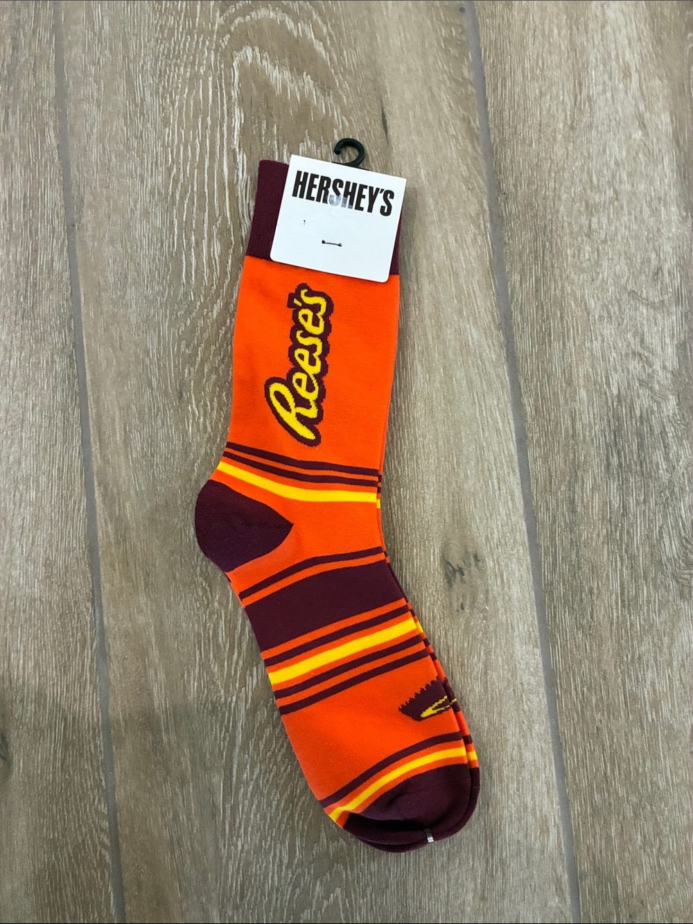 Reese's Orange & Brown Striped Crew Socks